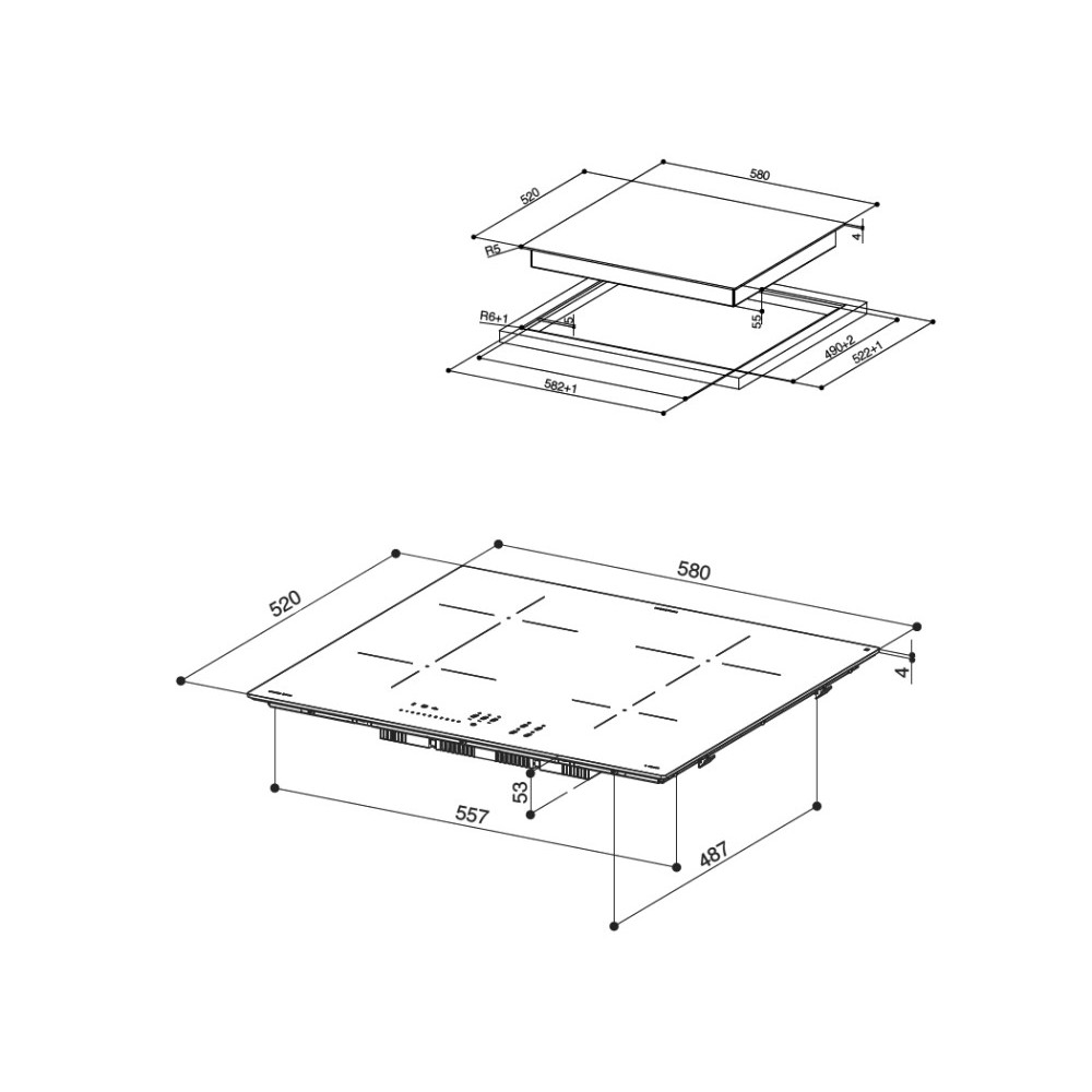 Faber Fch 64 Gr Kl Piano Cottura Induzione 60 Cm Vetro Grigio