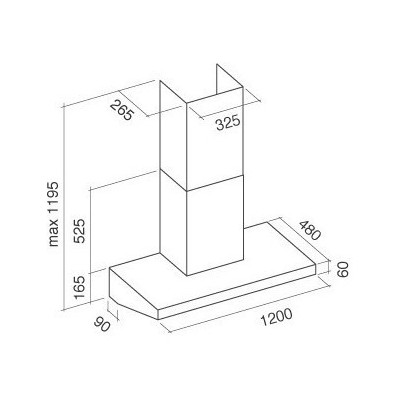 Falmec marte pro campana extractora de pared profesional 120 cm acero inoxidable cmhn20.e3p2