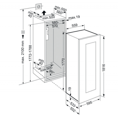 Liebherr ewtgb 3583 vinidor built-in wine cellar h 178