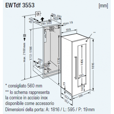 Liebherr ewtdf 3553 Vinidor Einbau-Weinkeller H 178