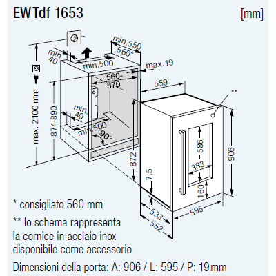Liebherr ewtdf 1653 vinidor built-in wine cellar h 88