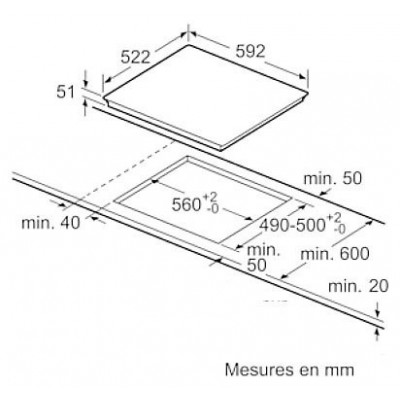 Neff t46fd53x2 plaque à induction 60 cm vitrocéramique noire