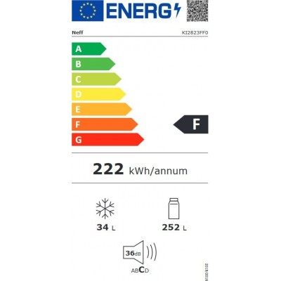 Neff ki2823ff0 lodówka + zamrażarka do zabudowy h 177 x 56 cm