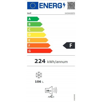 Neff g4344xdf0 congelador empotrado bajo encimera h 82 cm