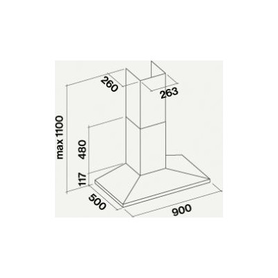 Falmec hotte murale design mizar 90 cm acier inoxydable cmon90.e0p2