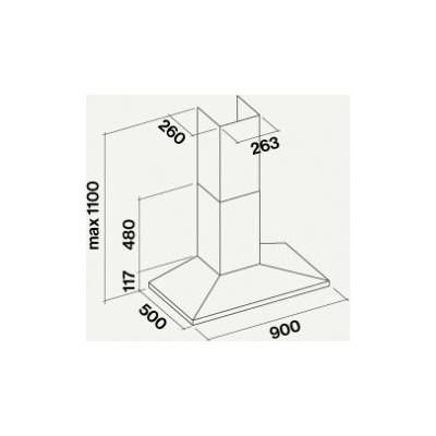 Okap ścienny Falmec Mizar Design 90 cm ze stali nierdzewnej