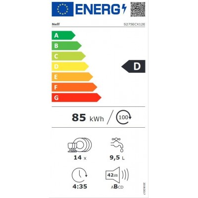 Neff s275hax29e lavavajillas empotrado totalmente desaparecido xxl