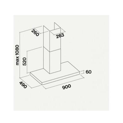 Falmec plane design cappa parete 90 cm acciaio inox cpln90.e0p1