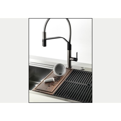 Foster 1034 056 Évier 1 bac Milanello Anthracite Gun Metal à fleur de plan 80 cm