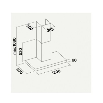 Falmec plane design cappa parete 120 cm acciaio inox cpln20.e0p1