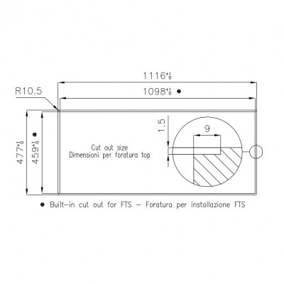 Foster 7681 006 Placa de gas Milanello gun metal 111 cm antracita