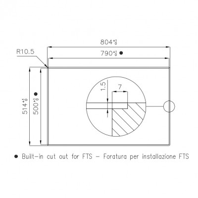 Foster 7601 632 Ke gun metal gas hob 80 cm anthracite