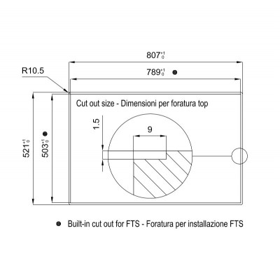 Foster 1034 058 Évier 1 bac Milanello cuivre laiton à encastrer 80 cm