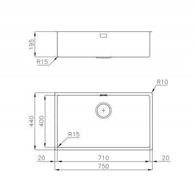 Foster 1034 858 évier 1 bac en laiton Milanello cuivre sous plan 80 cm