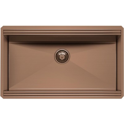 Foster 1034 858 lavello monovasca ottone Milanello copper sottotop 80 cm