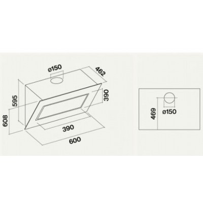 Okap ścienny Falmec Quasar Design 60 cm, białe szkło