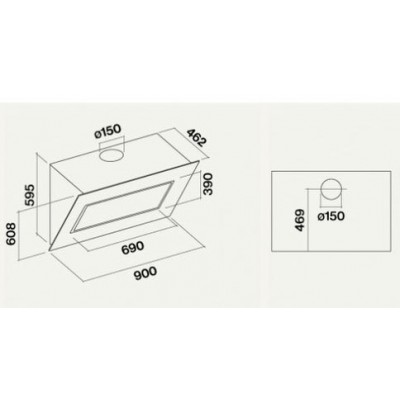Okap ścienny Falmec Quasar Design 90 cm z czarnym szkłem