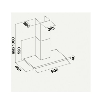 Campana de pared falmec stream design 90 cm acero inoxidable cpln90.e5p2