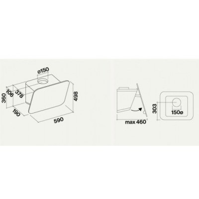 Okap ścienny Falmec Tab Design 60 cm czarny