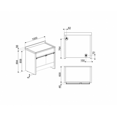 Smeg a2py-81 cucina opera a gas acciaio inox 100 x 60 cm