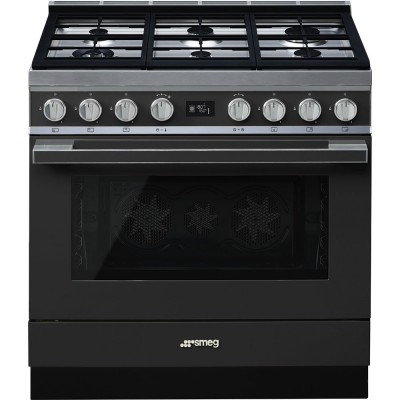 Smeg CPF9GPAN Portofino Gasherd Anthrazit 90 x 60 cm