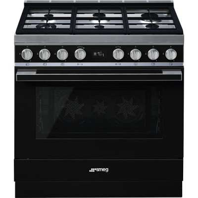 Smeg cpf9gpbl cucina Portofino gas nero 90 x 60 cm