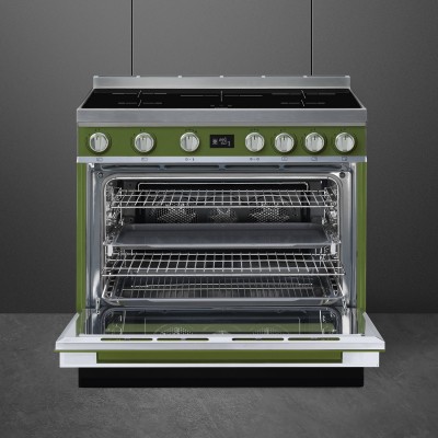 Smeg CPF9IPOG Portofino  Induktionsherd olivgrün 90cm