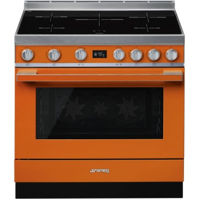 Smeg CPF9IPOR Portofino  Cuisinière à induction orange 90cm