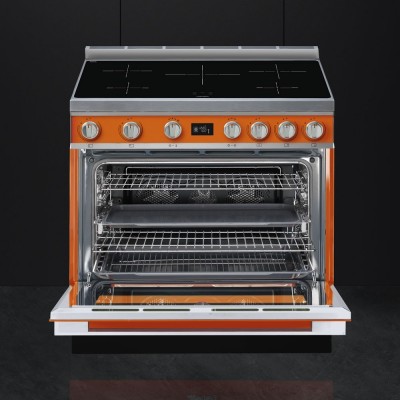 Smeg CPF9IPOR Portofino  Cuisinière à induction orange 90cm