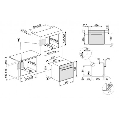 Smeg SFP6101TVS1Linea  horno encastrable vidrio plateado de 60 cm