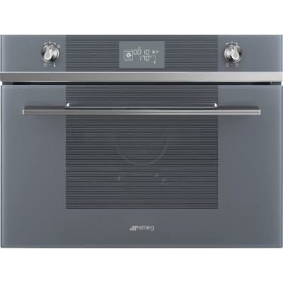 Smeg SF4102VCS Linea  horno de vapor combinado encastrable vidrio plateado h 45 cm