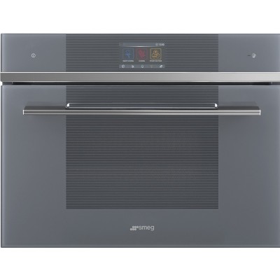 Smeg SF4104WVCPS Linea  horno de vapor combinado encastrable vidrio plateado h 45 cm