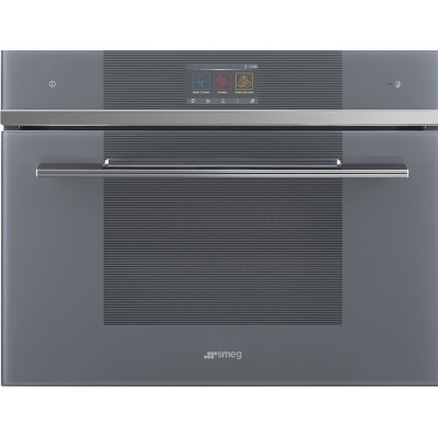 Smeg SF4104WMCS Linea  Built-in combined microwave oven h 45 cm silver glass