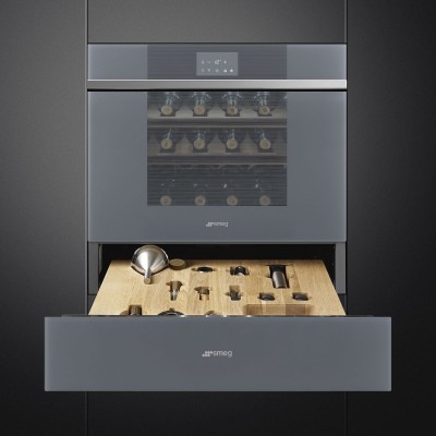 Smeg CPS115S linea  Sommelier drawer silver gray glass