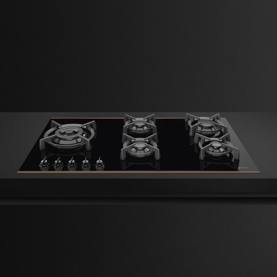 Smeg pv695lcnr Dolce stil novo piano cottura a gas 90 cm vetro nero