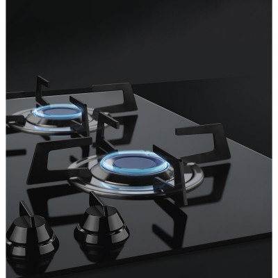 Smeg PVL664CN Dolce stil novo  plaque de cuisson au gaz verre noir 60cm