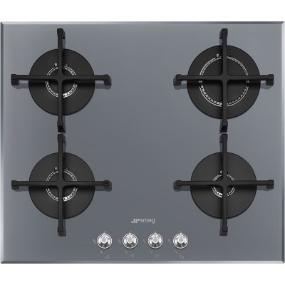 Smeg PV164S2 Linea  Gasherd 60 cm graues Glas