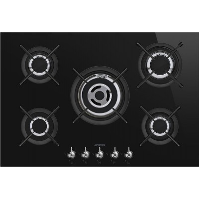 Smeg PV375CN Classica  Placa de gas vitrocerámica negra de 75 cm