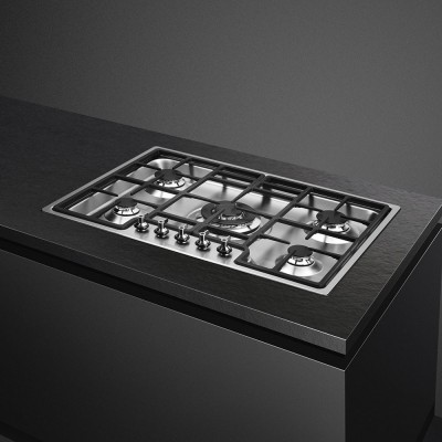 Smeg PGF75-4 Classica  plaque de cuisson au gaz 72 cm en acier inoxydable semi-fileté