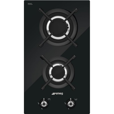 Smeg pv332cn Classica piano cottura domino a gas 30 cm vetro nero