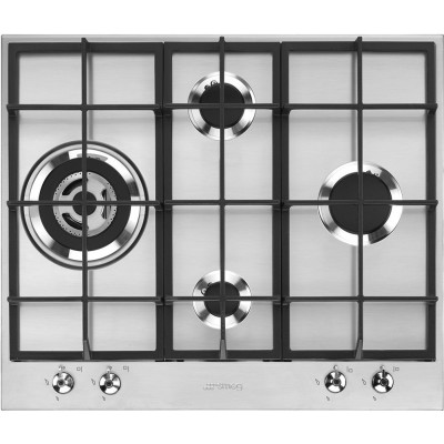 Smeg PX364L Classica  plaque de cuisson au gaz 60 cm en acier inoxydable