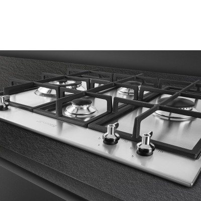 Smeg PX364L Classica  plaque de cuisson au gaz 60 cm en acier inoxydable