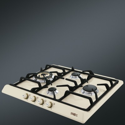 Smeg SR764PO Cortina  plaque de cuisson au gaz 60 cm de crème