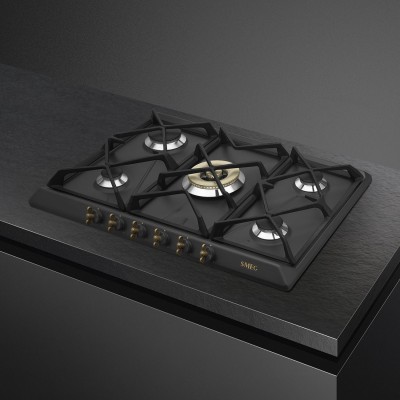 Smeg SRV876AOGH Coloniale  Placa de gas 70cm antracita