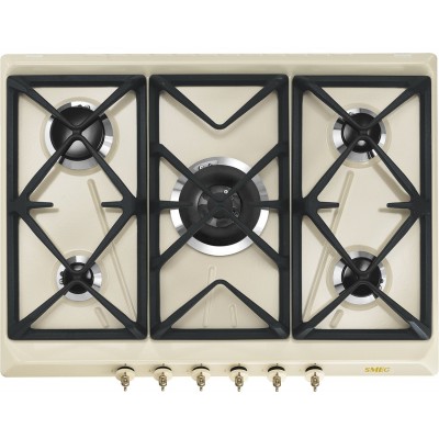Smeg SRV876POGH Coloniale  plaque de cuisson au gaz 70 cm de crème