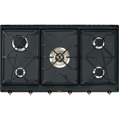 Smeg SRV896AOGH Coloniale piano cottura a gas 90 cm antracite