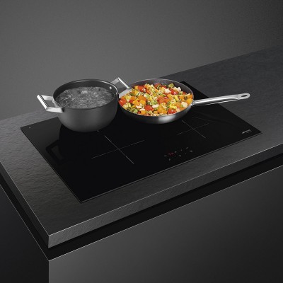 Smeg sim3844d  piano cottura induzione 80 cm vetroceramica nero