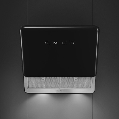 Smeg KFAB75BL 50's Style Wall mounted hood vent 75cm black