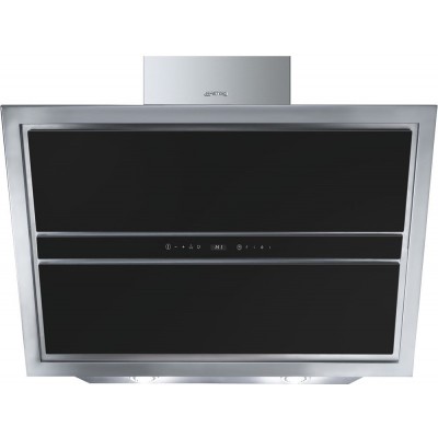Smeg KCV9NE2 Linea cappa inclinata parete 90 cm vetro nero