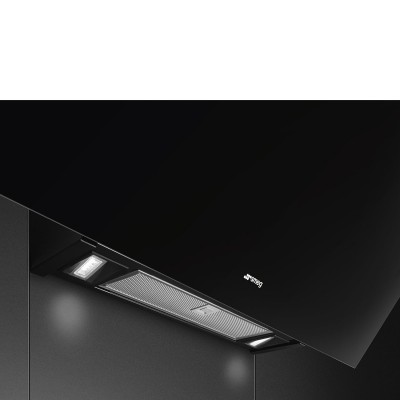 Smeg KV394N  Inclined wall mounted hood vent 90cm black glass
